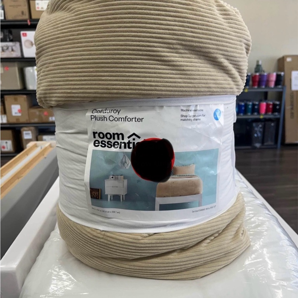 Room Essentials Corduroy Plush Comforter - Cream